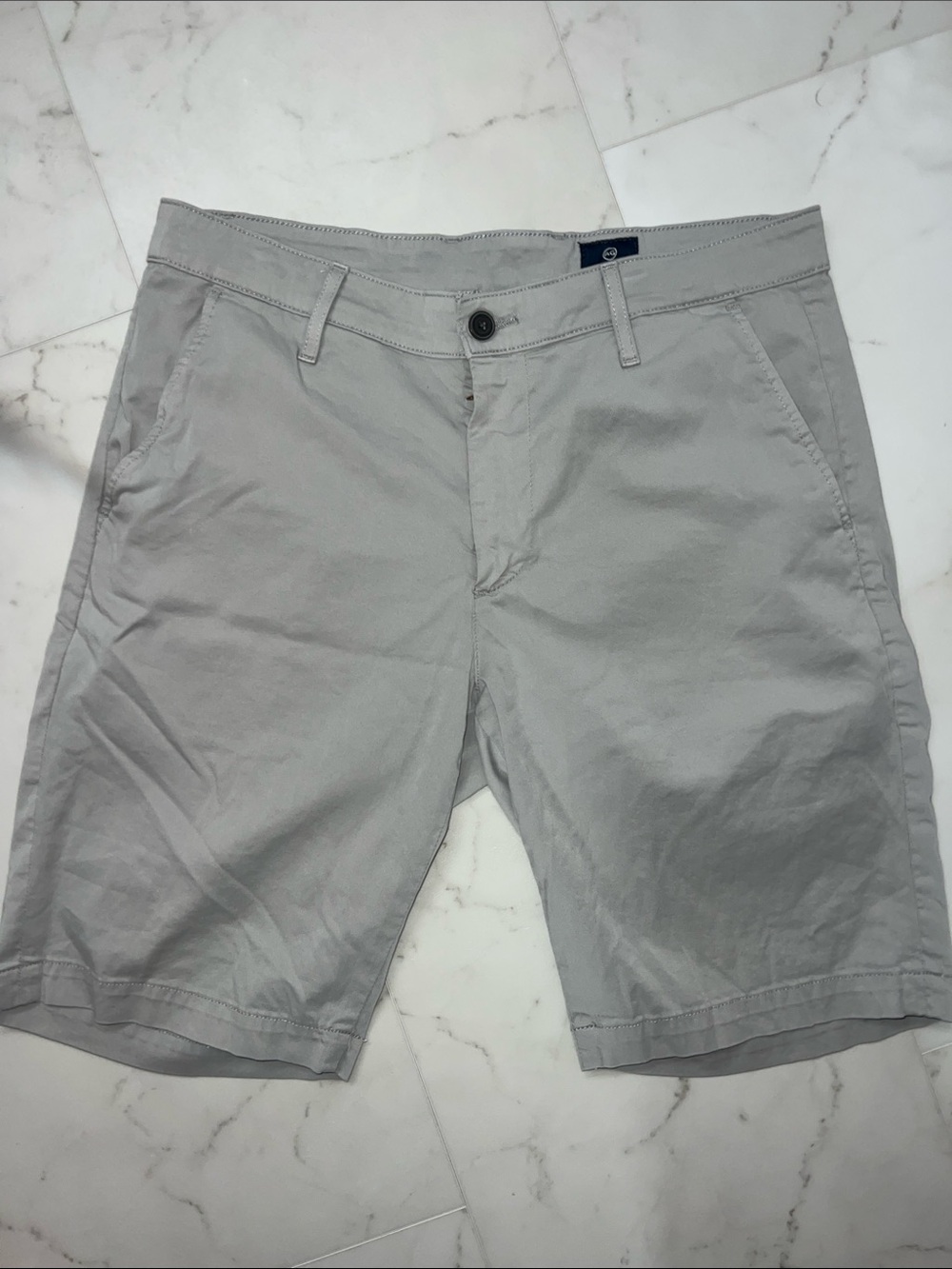 Ag Adriano Goldschmied Light Gray Flat Front Shorts Size 33 R